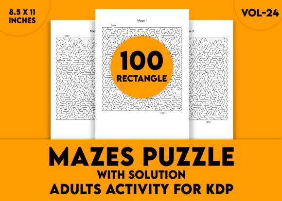 Adult Hard Rectangle Maze Puzzle Vol-24: A Serious Challenge for Puzzle Enthusiasts