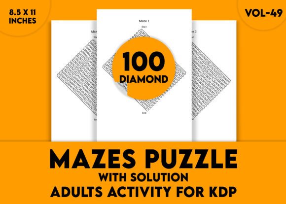 Adults Hard Diamond Mazes Puzzles Vol-49