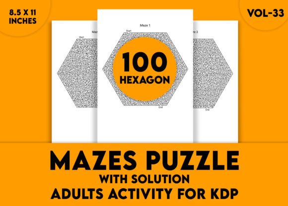 Adults Hard Hexagon Mazes Puzzles Vol-33: A Precision Challenge for the Modern Mind