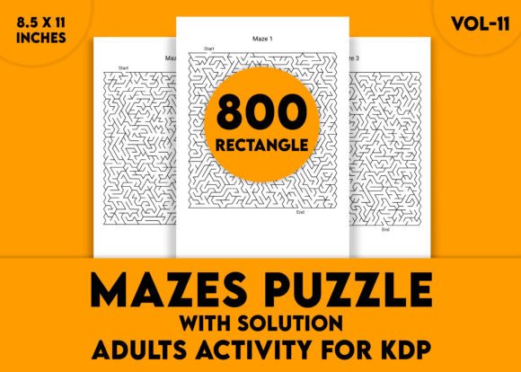 Adults Hard Rectangle Maze Puzzle Vol-11: A Practical Tool for Mental Fitness and Focus