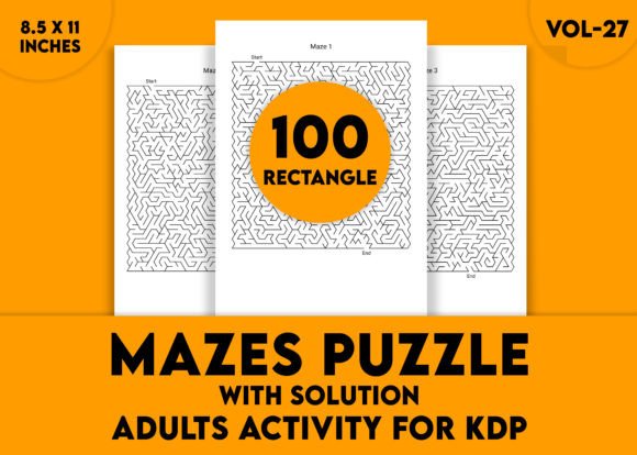 Adults Hard Rectangle Maze Puzzle Vol-27: A Serious Challenge for the Adult Mind