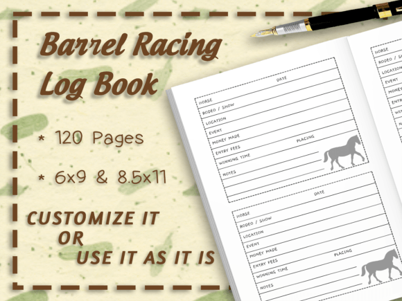 Barrel Racing Log Book: Design & Track Progress