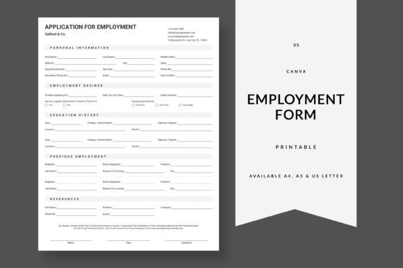 Designing a Winning Printable Application for Employment