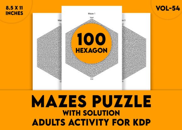 Hard Hexagon Mazes for Adults Vol-54