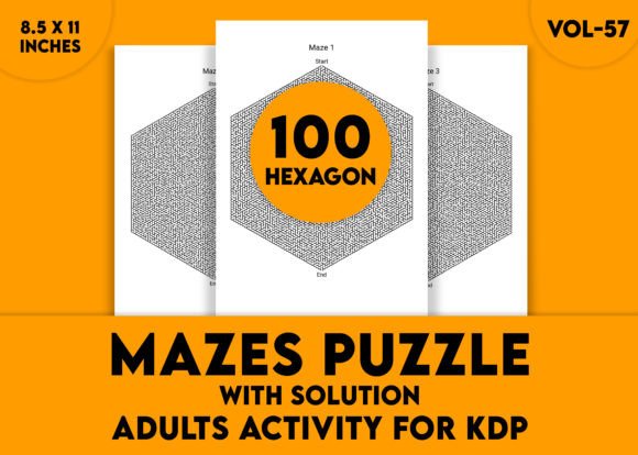 Hard Hexagon Mazes for Adults: Vol-57