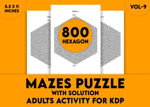 Hard Hexagon Mazes for Adults Vol-9