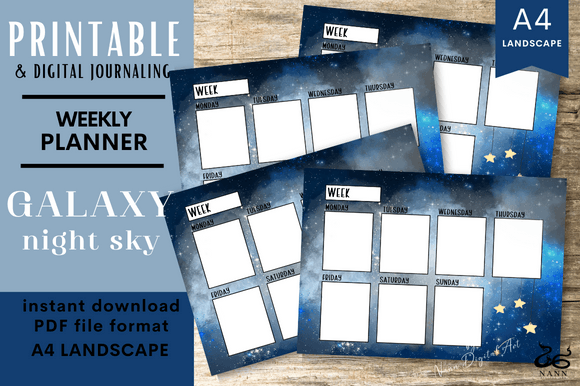 Weekly Planner Printable Galaxy: Organize Your Week with Cosmic Clarity